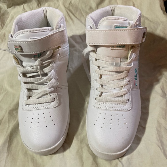 Fila Women’s White High-Top Sneakers with Strap - Picture 1 of 10